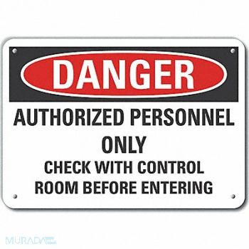 LYLE Auth Person Danger Sign 10inx14in Plastc, 64RU61