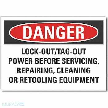 LYLE Lockout Tagout DangerLbl 3.5x5in Polyest, 64PF39