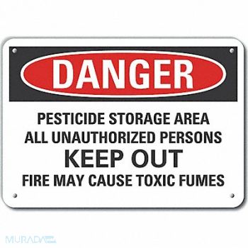 LYLE Rflctv Pesticide Dangr Sign 10x14in Alum, 64PF54
