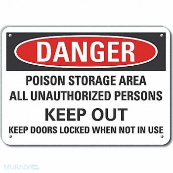 LYLE Poison Danger Sign 10x14in Plastic, 64RU93
