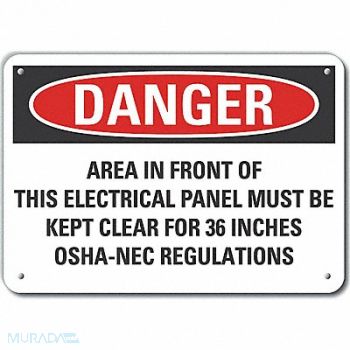 LYLE Elec Panel Danger Sign 10x14in Plastic, 64RV02
