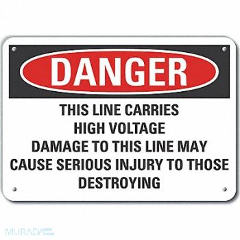 LYLE High Voltage Danger Sign 10x14in Plastic, 64RV04