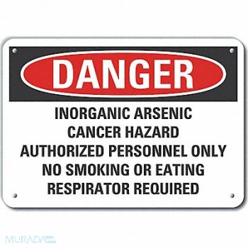 LYLE Inorganic Arsenic Danger Sign 10x14in, 64RV06