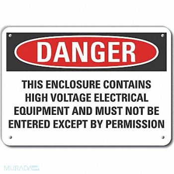 LYLE High Voltage Danger Sign 10x14in Plastic, 64RV10