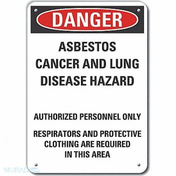 LYLE Asbestos Danger Sign 14x10in Plastic, 64RV18