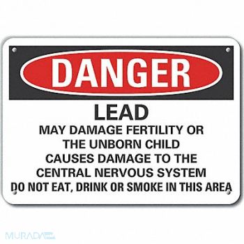 LYLE Lead Hazard Danger Sign 10inx14in Plastc, 64RV20