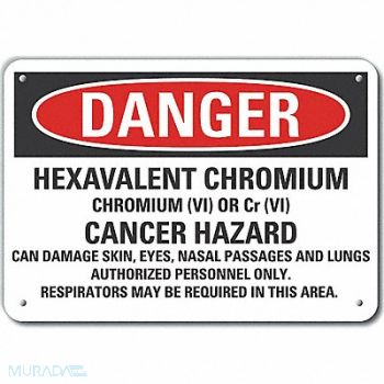 LYLE Hexa Chromium Dangr Sign 10x14in Plastic, 64RV28