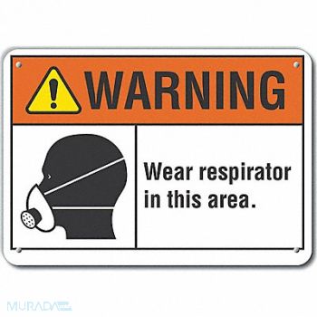 LYLE Respirator Required Warn Sign 10x14in, 64RV94