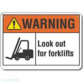 LYLE Lift Truck Trfc Warn Sign 10x14in Plstc, 64RV96