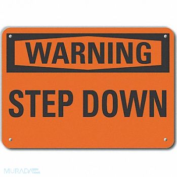 LYLE Plastic Steps Warn Sign 10x14in Plastic, 64RW45