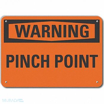 LYLE Pinch Point Warn Sign 10x14in Plastic, 64RW49