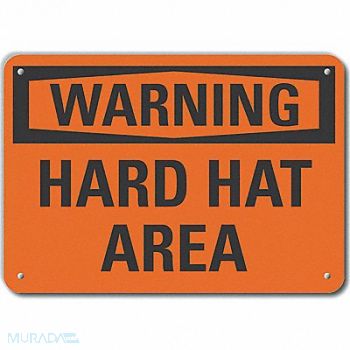 LYLE Hard Hat Warn Sign 10x14in Plastic, 64RW53