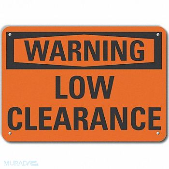 LYLE Low Clearance Warn Sign 10x14in Plastic, 64RW55