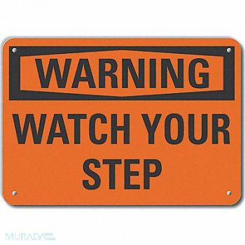 LYLE Plastic Steps Warn Sign 10x14in Plastic, 64RW59