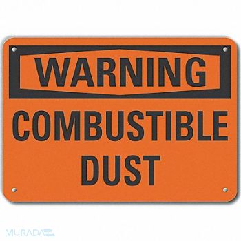 LYLE Combustible Dust Warn Sign 10x14in, 64RW61