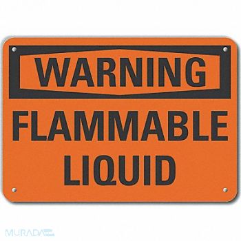 LYLE Plstc Flammable Liquid Warn Sign 10x14in, 64RW63