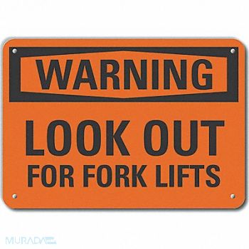 LYLE Lift Truck Traffic Warning Sign 10x14in, 64PV75