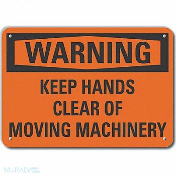 LYLE Plstc Keep Hands Clear Warn Sign 10x14in, 64RW95
