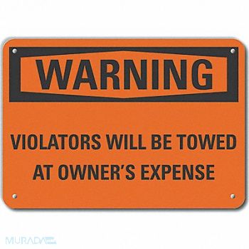 LYLE No Parking Warn Sign 10x14in Plastic, 64RX12