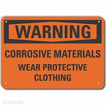 LYLE Corrosive Mtrl Warn Sign 10x14in Plstc, 64RX18