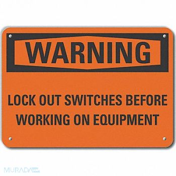 LYLE Lockout Tagout Warn Sign 10x14in Plastic, 64RX24