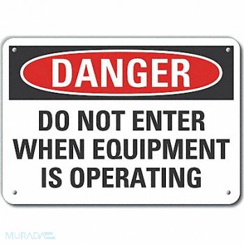LYLE Mach Operation Danger Sign 7x10in Plastc, 64RR60