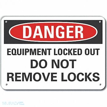 LYLE Alum Lockout Tagout Danger Sign 7x10in, 64PZ61
