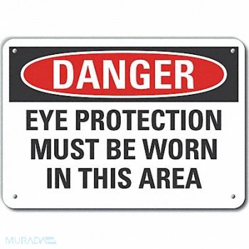 LYLE Plastic Eye Danger Sign 10x14in Plastic, 64RR69