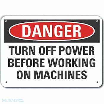 LYLE Machine Operation Danger Sign 10x14in, 64RR79