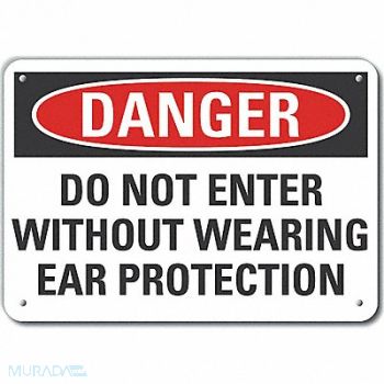 LYLE Plastic Ear Danger Sign 10x14in Plastic, 64RR95