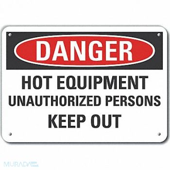 LYLE Plastic Hot Danger Sign 7inx10in Plastic, 64RT01