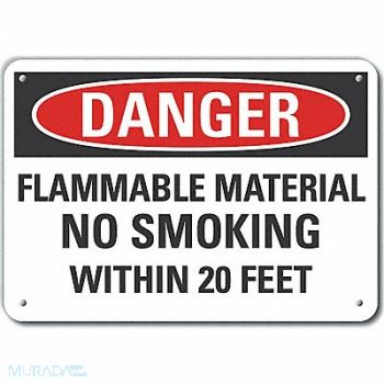 LYLE Flammable Mtrl Danger Sign 10x14in Plstc, 64RT12