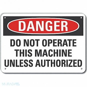 LYLE Machine Operation Danger Sign 10x14in, 64RT14