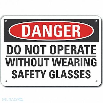 LYLE Plastic Eye Danger Sign 10x14in Plastic, 64RT16