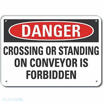 LYLE Conveyor Safety Danger Sign 10inx14in, 64RT22