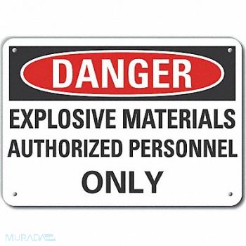 LYLE Explosive Mtrl Danger Sign 10x14in Plstc, 64RT24