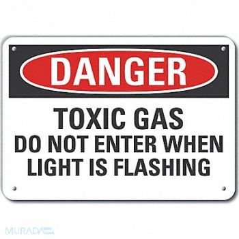 LYLE Toxic Mtrl Danger Sign 10x14in Plastic, 64RT28
