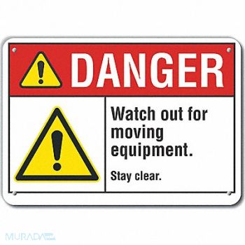 LYLE Accident Prevention Danger Sign 10x14in, 64RF76
