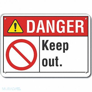 LYLE Keep Out Danger Sign 7x10in Plastic, 64RG82
