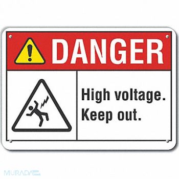 LYLE High Voltage Danger Sign 7x10in Plastic, 64RH29