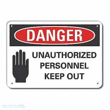 LYLE Auth Person Danger Sign 7inx10in Plastic, 64RJ04