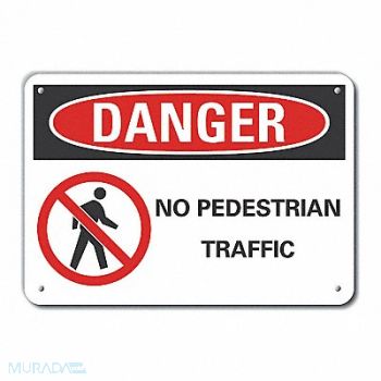 LYLE Pedestrian Traffic Danger Sign 10x14in, 64RJ09