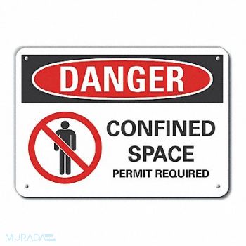 LYLE Confined Space Danger Sign 10x14in Plstc, 64RJ13