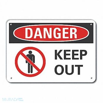 LYLE Rflct Keep Out Danger Sign 7x10in Alum, 62UA15