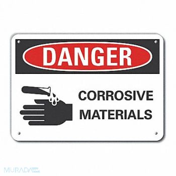 LYLE Corrosive Mtrl Danger Sign 10x14in Plstc, 64RJ31