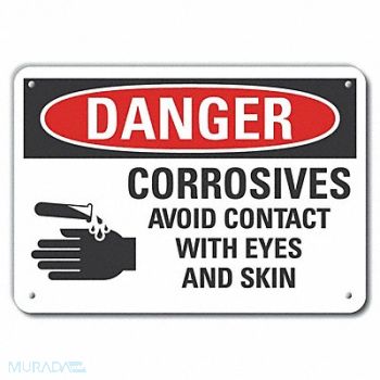 LYLE Corrosive Mtrl Danger Sign 10x14in, 64RJ33