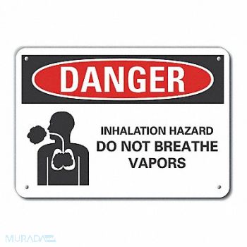 LYLE Inhalation Hzrd Dangr Sign 10x14in Plstc, 64RJ35
