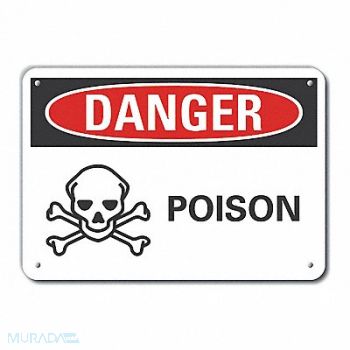 LYLE Poison Danger Sign 10inx14in Plastic, 64RJ39