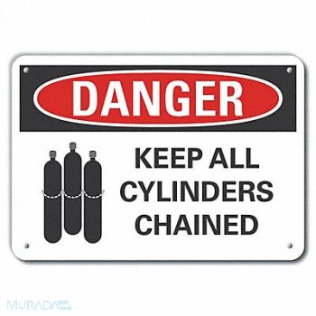 LYLE Cylinder Handling Danger Sign 10x14in, 64RJ49