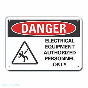 LYLE Elec Equipmt Danger Sign 10x14in Plastic, 64RJ51